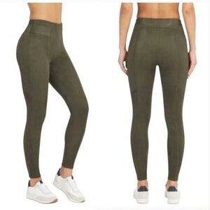 NWT Spanx faux suede olive green leggings